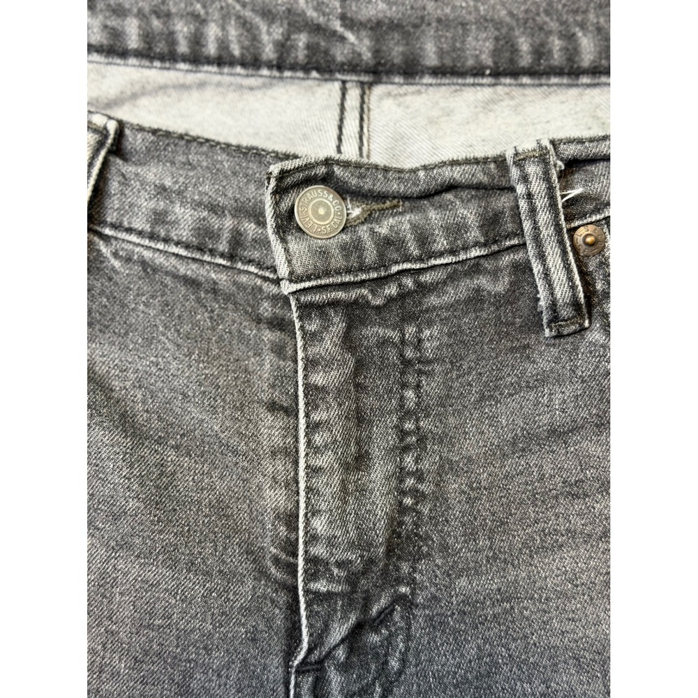 Levi's Jeans 511 Slim Fit Black Wash Distressed Hem Denim Men's Size 30x32 - Picture 5 of 13